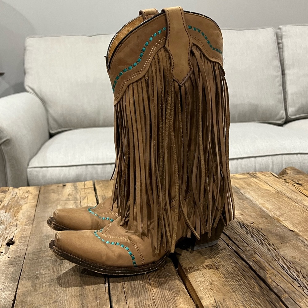 Corral teen fringe western boots